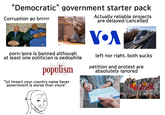 "Democratic" government starter pack Corruption go brrrrr амс p---/gore is banned although at least one politician is p-------- politics ideology ideology Idea elite party people ordinary people policy trategy 1 policy politics ideology rights populism government people populist wealth idea strategy rights strategy democracy rights wealth politician "lol *insert your country name here* government is worse than yours" Actually reliable projects are delayed/cancelled VOA left nor right, both sucks petition and protest are absolutely ignored ALWAYSWA'S ALWAYS BE
