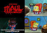 STAR WARS MAUL SHADOW LORD I have found my apprentice (replacement). A rebellious teenage girl. imgflip.com e www