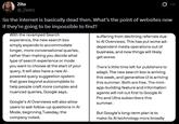 A tweet about Google making websites obsolete potentially by using ai.