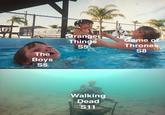 The Boys S5 Stranger Game of Things S5 Thrones S8 Walking Dead S11