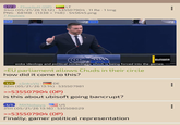LT 1/2 FhxeljuH (OP). 34m (05/21/26 13:12) 535507904. 11 Re 1 Img PNG 681KB (1338 x 748) 545645.png 7 Replies EUROPE ECHO woke ideology and political correctness which is being forced into the games. >EU parliament allows Chuds in their circle how did it come to this? 1/1 c5nkvVtj. DE 32m (05/21/26 13:14) 535507981 >>535507904 (OP) is this about ubisoft going bancrupt? 1/1 MXNobpyq.US 31m (05/21/26 13:16) 535508029 >>535507904 (OP) Finally, gamer political representation Dea's