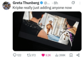 Greta Thunberg ❤ @... . 8h Kripke really just adding anyone now 122 17372 9.2K 268K