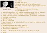50 KB JPG ・え? > be me > hate my life > just watch anime all day, no friends, minimum wage McDonald's job > decide to make a change > want to travel > decide to fulfill my gaijin dreams and go to Japan > save up for months and book flight to Tokyo > see Tokyo Tower, visit temples, gardens, shrines > happy for once > get hungry > go to konbini > can't read any labels but buy a can of beans and some pocky > stand outside konbini eating > group of salarymen notice me > hear one of them 見て、あの外国人がビーンズを食べてるよ! >mfw