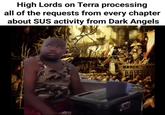 High Lords on Terra processing all of the requests from every chapter about SUS activity from Dark Angels