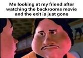Me looking at my friend after watching the backrooms movie and the exit is just gone