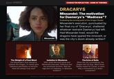 GAME OF THRONES CHARACTER REFLECTION - GAME OF THRONES Missandei DRACARYS Missandei: The motivation for Daenerys's "Madness"? Evaluating the turning point of the Dragon Queen Missandei's execution, punctuated by her final cry of 'Dracarys', shattered whatever restraint Daenerys had left. Had Missandei lived, would the dragons have spared the innocent, or was the city's doom already written? The Weight of a Final Word Did Missandei's final utterance unleash the dragon, or merely give Daenerys permission to become what she always truly was? Isolation in Westeros With Jorah Mormont gone and Missandei executed, Daenerys lost her emotional anchors. Was her rage born of madness, or absolute isolation? The Echo of Bells When the city surrendered, the dragon did not stop. Were those flames meant for Cersei, or were they a monument to a stolen companion? https://www.reddit.com/r/gameofthrones/
