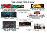 INCREASED Heavily Modded Skyrim Gameplay Starterpack Either no combat at all, or a poor replication of SoulsLike combat Mf this isn't even Skyrim atp All the women look like supermodels. All the men look like they just worked a 23hr shift in the mines. "Skyrim is still beautiful!" (6000+ mods) € NO IN-BETWEEN. Real photo of their device. upon doing anything more than walking slowly in an empty field NO FUN LLOWED I HATE HAVING FUN At least one insufferable vanilla purist in the comments Don't ask them how long they've actually played their mod list ... Or how often it crashes กับ T Whiterun If they're playing a woman, it WILL be softcore p--- Footage is almost always near Riverwood or Whiterun Tundra Walking absurdly slowly (still runs at 30fps max)