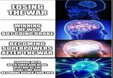 LOSING THE WAR WINNING THE WAR BUT GOING BROKE BECOMING SUPERPOWERS AFTER THE WAR TRADING WITH BOTH SIDES AND BEING NEUTRAL AT THE SAME TIME AND BECOMING RICHER THAN EVER