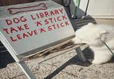 DOG LIBRARY TAKE A STICK LEAVE A STICK