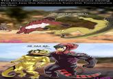 The Dinosaur Revolution Dinheirosaurus saving Broken Jaw the Allosaurus from the Torvosaurus be like: yal HE HAS ME., WHAT CHANCE DO YOU HAVE? PK@smil