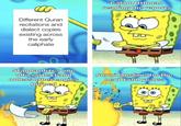 Different Quran recitations and dialect copies existing across the early caliphate Caliph Uthman reading the reports Standardizes one official text and orders other copies burned Sunni Muslims for the next 1400 years: