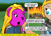 I DON'T KNOW WHAT WENT WRONG. EVERYBODY SUBSTITUTES INGREDIENTS NOW AND THEN! I THOUGHT SALT AND SODIUM WERE BASICALLY THE SAME THING... VIOLET WAS NOT ASKED BACK TO THE ANNUAL GASSENTI SPAGHETTI COOKOFF... NOAHCHINNBOOKS.COM