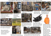 Local History Museum in a Small Midwestern Town Starter Pack FRANCIS SCOTT KEY FREEDOM THOMAS JEFFERSON Purported ancient Egyptian artifacts Lots of faceless of dubious provenance... (at least some of which are obviously fake) mannequins wearing historic clothing Display case of fossils, geodes, and minerals A bunch of ancient spearheads people found in their yards AI slop signs honoring U.S. Founding Fathers and other patriotic figures A ton of guns, swords, and Civil War weapons and equipment Sign saying that the museum condemns all forms of racism and discrimination Old (probably broken or out of tune) musical instruments that people didn't want to keep and couldn't sell Paintings by obscure local artists, some of which are actually pretty good Something incredibly random-like a Gilded Age lady's hat decorated with a real taxidermy bird A bunch of Bibles and hymnals from the 1800s that people didn't want to keep and couldn't sell Caretaker is probably a white man over seventy who has lived his whole life in the county, whose parents and grandparents lived in the county before him, and who knows at least the names of every person who ever lived in the county from its founding to the present