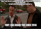 PAULIE: "YA SEE, TON. HE'S A TIEFLING, BUT HE'S NOT LIKE THE OTHER TIEFLINGS, HE WEARS A HOOD, HE'S GOT TRUST ISSUES, HIS NAME IS RAVEN NIGHTBLOOD, AND HIS BACKSTORY IS.." imgflip.com TONY: CHAS HEARD THIS SINCE 2014)