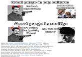 Great purge in pop culture: Eat lead, capitalist pig DOWN WITH COMMUNISM! WE AP NOT VAK gettyimages Credit: FG Trade Great purge in reality: It's called w-- are you Realpolitik, liberal doing? sent to Nazi concentration camps.[26][27] Many German Communists went to the Soviet Union. However, 60% of German exiles in the Soviet Union were liquidated during the Stalinist terror and a higher proportion of the KPD Politburo membership died in the Soviet Union than in Nazi Germany. Hundreds of German citizens, the majority of whom were Communists, had been handed over to the Gestapo from Stalin's administration.[28]