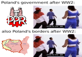 Poland's government after WW2: PPR slide to the left also Poland's borders after WW2: Poman Poland Wino Central Poland Kresy Warszawa Lodz Krakow Lwow veve slide to the left veve