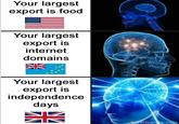 Your largest export is food Your largest export is internet domains Your largest export is independence days boredpanda.com