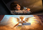 Gamers suffering from terrible games in 1985 Official (Nintendo Seal 611381 1988 Nintendo 8939 7 BA