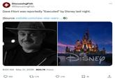 4 DiscussingFish @DiscussingFish Dave Filoni was reportedly "Executed" by Disney last night. (Source: collider.com/new-star-wars-...) 8:54 AM May 31, 2026 800.7K Views 188 1.7K DISNEY 27K ☐ 1K ↑