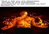 "Quit a Job you are absolutely terrible at and completely unsuited for or set yourself on fire" Nicolas II: imgflip.com
