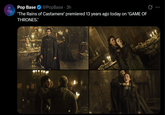 Pop Base @PopBase 3h 'The Rains of Castamere' premiered 13 years ago today on 'GAME OF THRONES.'