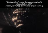 "Being a Software Engineering isn't stressful at all!" - Garry (27y/o), Software Engineering