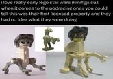 i love really early lego star wars minifigs cuz when it comes to the podracing ones you could tell this was their first licensed property and they had no idea what they were doing ttt C