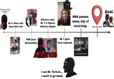 Mr. Torture is created and awakes the masses. MR TORTURE Mr T. allies with R--- Shirt Kid RAP SIEGE Alliance ends. Mr T X Pigman Alliance Begins FAPE RSK passes away, day of mourning. RSK joins Atomwaffen. ARK Alliance Mr T gets face exposed ЧАЯ R--- R--- SHIRT KID HAS PASSED AWAY I am Mr. Torture... I want to go back. ORTURE Goal. RA You are here!
