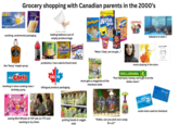 CAMOMILE CAMOMILLE Grocery shopping with Canadian parents in the 2000's Plate Choice VANILLA MILKSHAKE Whole Grain grains entiers DUNO Alpha Bits Yogos Bits CHAPMANS soothing, sentimental packaging making balloons out of empty produce bags DanActive IMMUNITY 100 Calorie Packs OREO Styleat Home the 'fancy' maple syrup min Chets probiotics / low-calorie food trend ENG FR Hot ROD Dibs "Mom / Dad, can we get..." mom gets a magazine at the checkout aisle booking in-store cooking class / birthday party bilingual product packaging kree lobsters in tank :( JASON MEAZ music playing in the store DOLLARAMA (1 "Put that back, honey; we'll get it at the dollar store." Hbc Rewards Softsoap Softsoap 7830 1234567 cards mom used at checkout seeing Mini Wheats & YOP ads on YTV and wanting to try them putting hands in veggie mist "Kiddo, can you pick out a soap for us?"