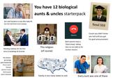 Doc told Grandma to stop after baby #5, but she had three more anyway You have 12 biological aunts & uncles starterpack Send $$$ Meeting relatives for the first time at weddings & funerals This religion (of course) The family's genealogy geek explaining how a semi- famous person is your third cousin twice removed Decline Both parents have a 'black sheep' sibling who no one talks to for unclear reasons Cousin you didn't know you had until you got his grad announcement Family in too many states to visit Every aunt was one of these