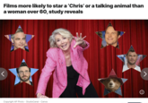 Films more likely to star a 'Chris' or a talking animal than a woman over 60, study reveals Copyright AP Photo StudioCanal - Canva