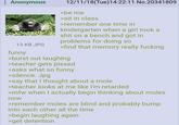 Anonymous 13 KB JPG funny 12/11/18(Tue)14:22:11 No.20341809 >be me >sit in class >remember one time in kindergarten when a girl took a s--- on a bench and got in problems for doing so >find that memory really f------ >burst out laughing >teacher gets p----- >asks what so funny >silence. Jpg >say that I thought about a mole >teacher looks at me like I'm retarded >mfw when I actually begin thinking about moles now >remember moles are blind and probably bump into each other all the time >begin laughing again >get detention