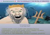 Anonymous 09/14/25(Sun)17:34:58 No.214865903 posoydon.png 2.68 MB PNG >HOW DARE YOU HURT MY MONSTROUS CANNIBAL CYCLOPS SON THAT TRIED TO KILL AND EAT YOUR ENTIRE CREW?!? >THAT'S IT, I'M SINKING YOUR F*CKING SHIP!!!!!