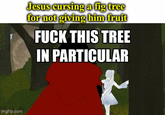 imgflip.com Jesus cursing a fig tree for not giving him fruit F--- THIS TREE IN PARTICULAR