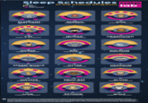 Sleep Schedules nap DAY NIGHT TIME ASLEEP In the Animal Kingdom lab ELEPHANT SLEEPS 2-4 HRS/DAY 7PM PARROT SLEEPS 12 HRS/DAY DOG SLEEPS 12-14 HRS/DAY CAT SLEEPS 15-20 HRS/DAY HUMAN SLEEPS 7-9 HRS/DAY ORANGUTAN SLEEPS 12 HRS/DAY OC HORSE SLEEPS 5-7 HRS/DAY RAT SLEEPS 12 HRS/DAY SPERM WHALE SLEEPS 1.5 HRS/DAY OTTER SLEEPS 6-9 HRS/DAY DOLPHIN SLEEPS & HRS/DAY OPOSSUM SLEEPS 10 HRS/DAY 7PM GIRAFFE SLEEPS 4-6 HRS/DAY FRUIT BAT SLEEPS 20 HRS/DAY SLOTH SLEEPS 8-10 HRS/DAY ⚫LION SLEEPS 16-20 HRS/DAY PYTHON SLEEPS 18 HRS/DAY WOLF SLEEPS 4-10 HRS/DAY Sources: Elephant-hitps://www.startventures.com/the-unique-clasping-habits-of-can-lephants; Parrot- ty-in-dogAndarstanding-skup hps/bratoniqunestenica.com/2013/09/26/ Orangutan-https://www.sdencadic mat/what-to-know about patcats news/parrots and deeping Dog-https: eeping-pattem/; Human-https//my.davel Wartida/pl/50060082225006604 Hone-httpswww.aqushop.comvan/blog/how-do-horses-slaap-top-5-facts-about-horse y-dap-a370 Rat-https://tuber.com/man rid-AmBook-1yG201AHw2uEDFGM6YF06pa Dorin-https//www.vkurtz.com/hs-blog/2016/11/2/how-do-dolphins-sleep: Sperm whale. https://swhales.org whales-dolphins/how- whales-and-dolphins-deep River Otter-https://www.aqatmammatioumal.org/wp-content/uploads/2008/12/26-02 yamin pen Opossum-hitps://inspringer.com/com tant/pd10.3758/BF03336480.pdf; Giraffe -https://www.safaventures.com/the-unique-sleeping-habits-of-giraffes Fruit Bat-https://animals.com/blog/ara-bats-noctumal-or-dural-their-sleep-behaviora Amado-http//a--animals.com/blog/are-amadies-nocturnal-ordumal-that-sleep-bahafor-explained Sloth-tps//www.slothconservation.argtoghow-much-do-sloths-sleep; Lion-https://start.org/why-doll ons-sep-so-much-Wolf-https://animal.com/animals/wolf/wolfacts/are-wolves-noctumal.ordial