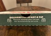 DELIVERY FEE IS NOT A TIP $ Please reward your driver for outstanding service.