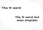 The N word The N word but even stupider