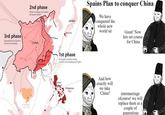 3rd phase Evangelization of Spanish China and mestizaje 2nd phase March on Beijing and capture of emperor Wanli BEUING JAPAN Spains Plan to conquer China We have conquered the whole new CHINA Cambodia 1597-1600 Guangdong MACAU Fuxan Costians Visayans Portuguese Japanese NAGASAKI 1st phase Portuguese-Castilian double invasion of Guangdong and Fujian 626-42 world sir MANILA Philippines 1565 And how exactly will we take China? Great! Now lets set course for China intermarriage ofcourse! we will replace them in a couple of generations