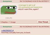 Anonymous BOG NEWS 4 KB JPG 9 Replies 1 Image : Anonymous 06/10/26(Wed) 14:36:53 No.84785217 >manage to get a gf >it's annoying and expensive why'd I want this, again? View Thread 06/10/26(Wed)15:09:57 No.84785362 >>84785337 # And they actually love you, to boot.