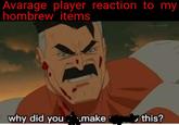 Avarage player reaction to my hombrew items Van gener why did you make this?