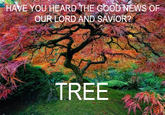 HAVE YOU HEARD THE GOOD NEWS OF OUR LORD AND SAVIOR? TREE