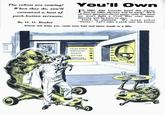 The robots are coming! When they do, you'll command a host of push-button servants. By O. O. Binder You'll Own IN [N 1863, Abe Lincoln freed the slaves. But by 1965, slavery will be back! We'll all have personal slaves again, only this time we won't fight a Civil War over them. Slavery will be here to stay. Don't be alarmed. We mean robot "slaves." Let's take a peek into the future Robots will dress you, comb your hair and serve meals in a jiffy. VALET ROBOT เอก VALET ROBOT BREAKFAST 02 03 DINNER JET CAR Ox COMMUTER 013- HELICOPTER SA 44603