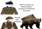DLAND CO UDI IDI We're short on ammunition carriers at Monte Cassino Thank you Wojtek Pt/C 10/44 681 SHELL 7517 25 PR HE MK 19 FZD 119 B MK 8 Cafe 100G