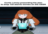 Curtis Lemay presenting his plan to drop 133 atomic bombs on the USSR imgflip.com