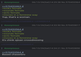 : Anonymous >>570453463 # >looks female >sounds female >acts female 06/13/26(Sat) 14:29:38 No.570453564 >moves in a feminine way Yup, that's a woman. >>570453817 # >>570453850 # >>570453919 # : Anonymous >>570453564 # >looks female >sounds female >acts female 06/13/26(Sat) 14:33:50 No.570453817 >moves in a feminine way It's chink ojisan crossdressing >>570453865 # >>570454009 # : Anonymous >>570453564 # Based chaserbro 06/13/26(Sat) 14:34:21 No.570453850