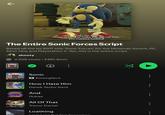 That's too bad! Guess I'll have to make you tell me, then, you masked bastard! The Entire Sonic Forces Script Based off the hit 2017 title 'Sonic Forces' for the Nintendo Switch, PC, Xbox One and Playstation 4. Yes, this is the entire script. shooty 2,528 saves • 235h 8min SONIC ↓ SONIC Sonic E Kwengface How I Hate Him Derek Taylor Kent And Hukae LOVE LOST All Of That Trevor Daniel Loathing Love Lost But Not Forgotton B B B