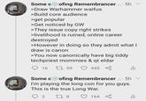 Some c ofing Remembrancer.... 5h 5h ✓ >Draw Warhammer waifus >Build core audience >get popular >Get noticed by GW >They issue copy right strikes >livelihood is ruined, online career destroyed >However in doing so they admit what I draw is canon >You now canonically have big tiddy techpriest mommies & qt eldar 16 1759 445 % Some cofing Remembrancer.... 5h v I'm playing the long con for you guys. This is the true Long War. 3 27 8 164 %