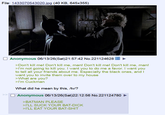 File: 1433070543020.jpg (40 KB, 645x355) ☐ Anonymous 06/13/26(Sat)21:57:42 No.221124628 >Don't kill me! Don't kill me, man! Don't kill me! Don't kill me, man! >I'm not going to kill you. I want you to do me a favor. I want you to tell all your friends about me. Especially the black ones, and I want you to invite them over to my house >What are you? >I'm Cuckman What did he mean by this, /tv/? ☐ Anonymous 06/13/26(Sat)22:12:56 No.221124780 >BATMAN PLEASE >I'LL SUCK YOUR BAT-D--- >I'LL EAT YOUR BAT-S---