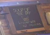 SOUP OF THE DAY WHISKEY WITH H₂O CROUTONS