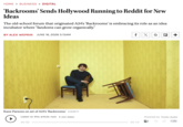 HOME > BUSINESS > DIGITAL 'Backrooms' Sends Hollywood Running to Reddit for New Ideas The old-school forum that originated A24's 'Backrooms' is embracing its role as an idea incubator where "fandoms can grow organically." BY ALEX WEPRIN JUNE 16, 2026 5:15AM f X G Kane Parsons on set of A24's 'Backrooms.' EVERETT Listen to this article now 5 min listen 00:00 Powered by Trinity Audio Ax 1.0x 05:19